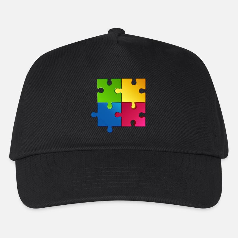 Puzzle - Kinder Basecap - Schwarz