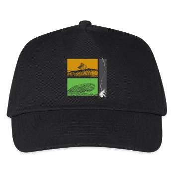Modell 26 - Forelle und Äsche - Kinder Basecap - Schwarz - Vorne