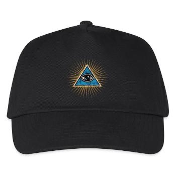 Allsehendes Auge, Dreieck, Pyramide, Vintage, Gott - Kinder Basecap - Schwarz - Vorne