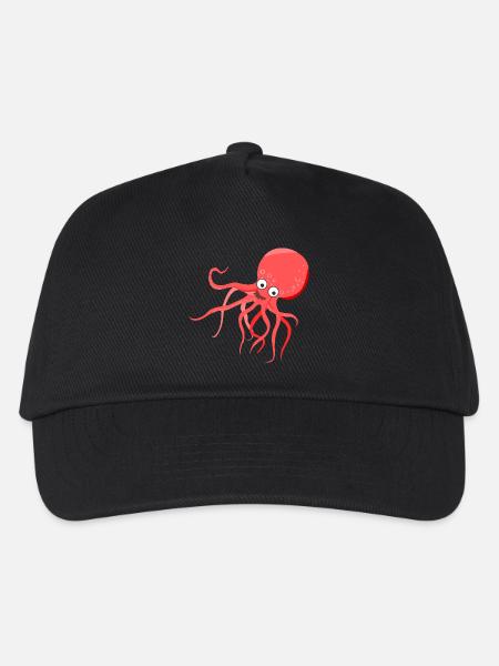 tintenfisch giant octopus krake kalmar sepien fish - Kinder Basecap - Schwarz
