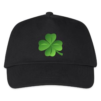 kleeblatt glueck shamrock luck four leaf clover18 - Kinder Basecap - Schwarz - Vorne