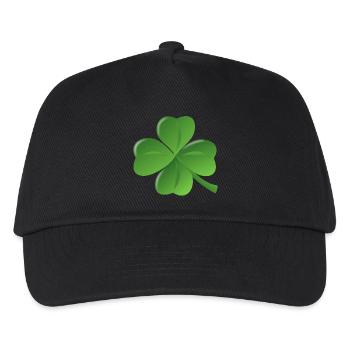 kleeblatt glueck shamrock luck four leaf clover8 - Kinder Basecap - Schwarz - Vorne