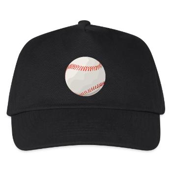 Baseball Ball Handschuh Spieler Amerika Geschenk - Kinder Basecap - Schwarz - Vorne