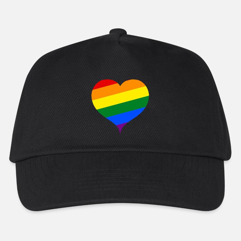 Das Regenbogen-Herz ;) - Kinder Basecap - Schwarz