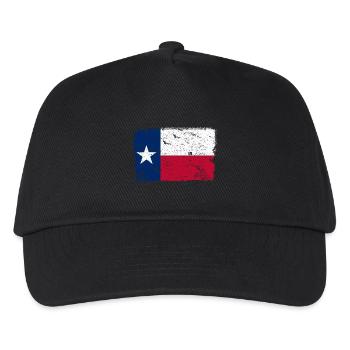Texas Vintage Flagge - Kinder Basecap - Schwarz - Vorne