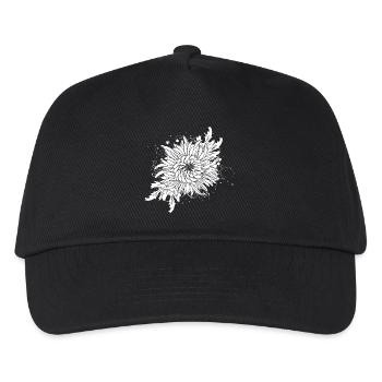 chrysanthème blanc - Casquette de baseball Enfant - noir - Devant