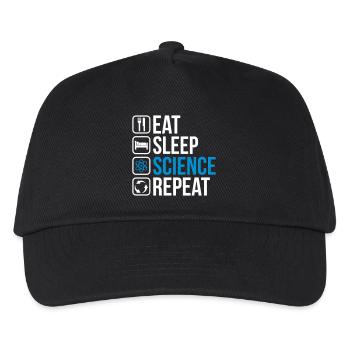 Eat Sleep Science Repeat - Kinder Basecap - Schwarz - Vorne