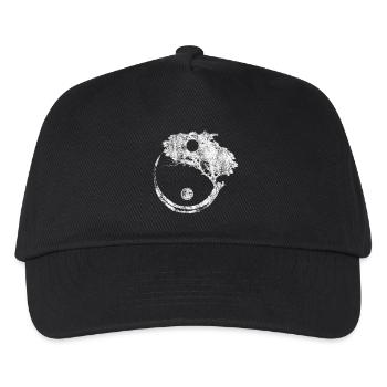 Ying Yang Zeichen Bonsai Baum Shirt Geschenk - Kinder Basecap - Schwarz - Vorne