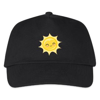 Sonne - Sonnenstrahlen Sonnenlicht Sommer Spass - Kinder Basecap - Schwarz - Vorne