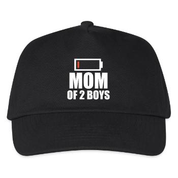 Mom of 2 boys low energy - Kinder Basecap - Schwarz - Vorne