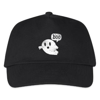 Geist Shirt BOO Geschenk Gespenst T-Shirt - Kinder Basecap - Schwarz - Vorne