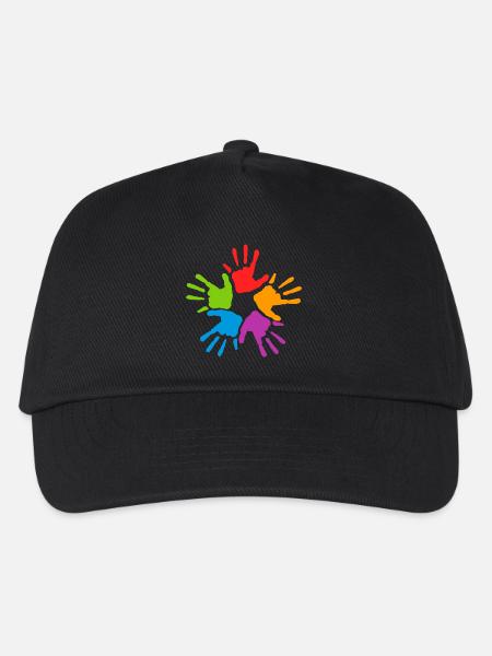 Bunte Hände - Kinder Basecap - Schwarz