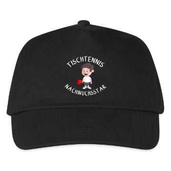 Tischtennisspieler Nachwuchs - Kinder Basecap - Schwarz - Vorne