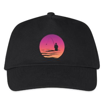 Pêcheur pêcheur lac symbole lune mer Illustration - Casquette de baseball Enfant - noir - Devant