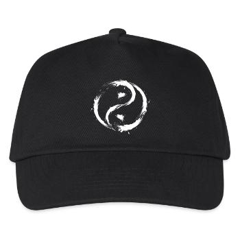 Enso Zen Kreis Pinselstrich - Ying Yang - Kinder Basecap - Schwarz - Vorne