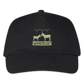Wanderlust Eselreise - Kinder Basecap - Schwarz - Vorne