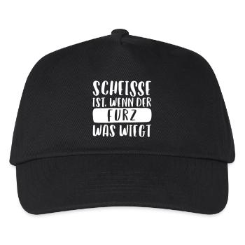 SCHEISSE IST, WENN DER FURZ WAS WIEGT - Kinder Basecap - Schwarz - Vorne