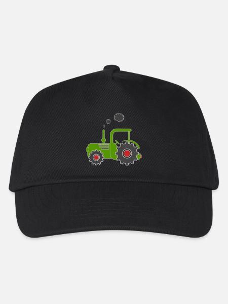 Grüner Traktor - Kinder Basecap - Schwarz