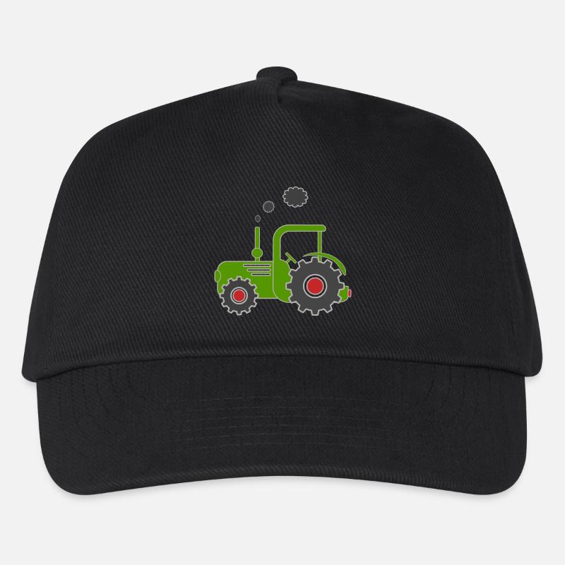 Grüner Traktor - Kinder Basecap - Schwarz