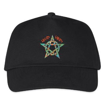 pentagramme 3 e 4 runes wicca vibes - Casquette de baseball Enfant - noir - Devant