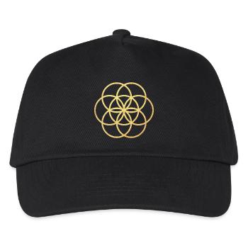 Yoga Flower of Life Flower of Life Gold namaste - Kids’ Baseball Cap - black - Front