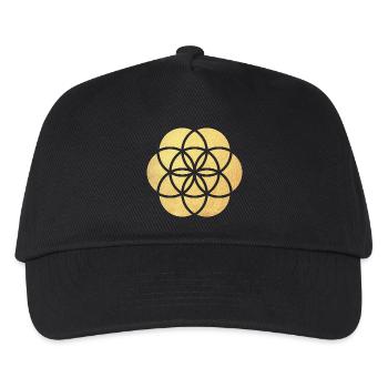 Gold Yoga Flower od Life Flower of Life namaste - Kids’ Baseball Cap - black - Front