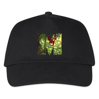 dschungel mit affe m - Kinder Basecap - Schwarz - Vorne