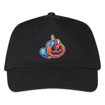 Lanterne Kürbis im Einhorn Humor Halloween - Kinder Basecap - Schwarz - Vorne