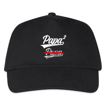 PAPA HOCH 2 KINDER WERDENDER PAPA ZWEITES KIND - Kinder Basecap - Schwarz - Vorne