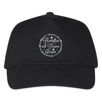 Floristin mit Flower Power - Kinder Basecap - Schwarz - Vorne