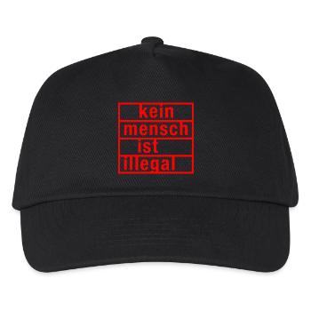 kein mensch ist illegal - Kinder Basecap - Schwarz - Vorne