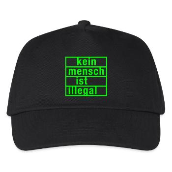 kein mensch ist illegal - Kinder Basecap - Schwarz - Vorne