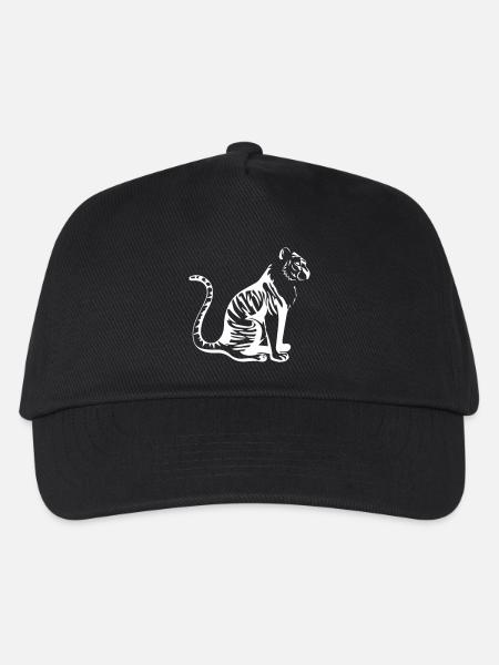 Eleganter Tiger Silhouette Design - Kinder Basecap - Schwarz