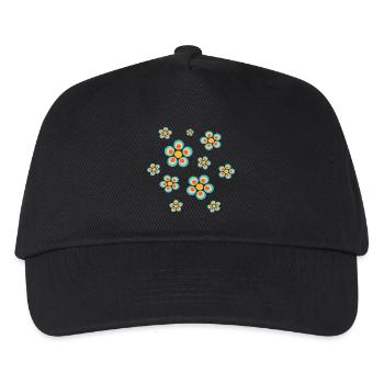 Flower Light Blue Blue Flower Flowers Blue Red Hippie - Kids’ Baseball Cap - black - Front