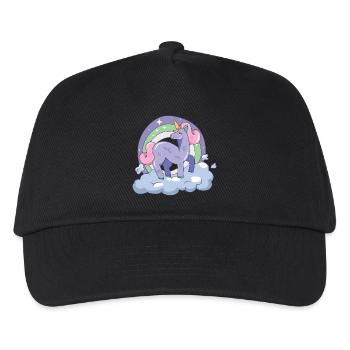 Einhorn auf Wolke sieben - Kinder Basecap - Schwarz - Vorne