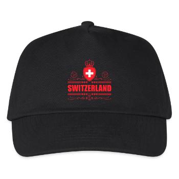Schweiz - Kinder Basecap - Schwarz - Vorne