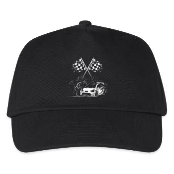 Autos Symbol Zielflagge Rally Drift Icon Logo - Kinder Basecap - Schwarz - Vorne