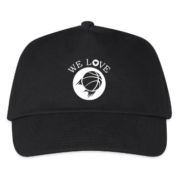 we love basketball team streetball Symbol Logo - Kinder Basecap - Schwarz - Vorne