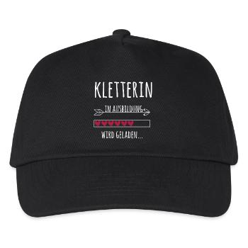 Kletterin in Ausbildung Boulderin Geschenk - Kinder Basecap - Schwarz - Vorne