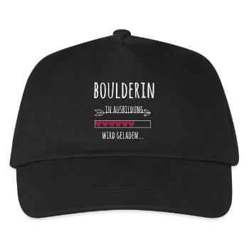 Boulderin in Ausbildung Kletterin Geschenk - Kinder Basecap - Schwarz - Vorne