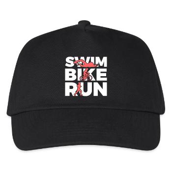 Schwimmen Radfahren Laufen Wiederholen - Kinder Basecap - Schwarz - Vorne