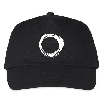 Kreis Pinselstrich Brush white - Kinder Basecap - Schwarz - Vorne