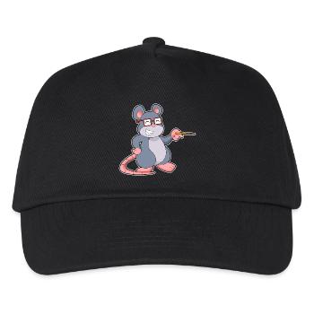 Mouse Teacher Pointer School - Kids’ Baseball Cap - black - Front