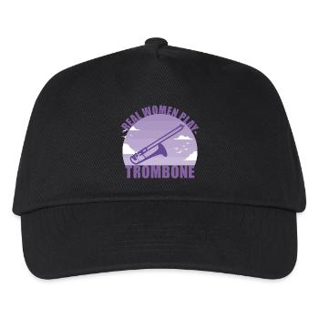 Trombone Instrument Musician Girl Gift - Kids’ Baseball Cap - black - Front
