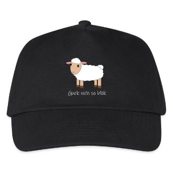 "Guck nich so blök" Glubschaugen Schaf - Kinder Basecap - Schwarz - Vorne