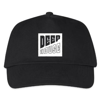 Deep House Art - DJ Geschenk für House EDM Festival - Kinder Basecap - Schwarz - Vorne