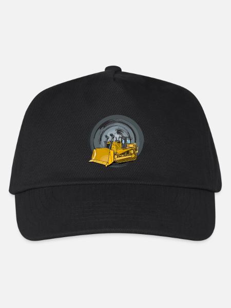 Bulldozer, Planierraupe, Kettenräumer - Kinder Basecap - Schwarz