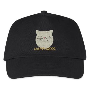 katze happiness - Kinder Basecap - Schwarz - Vorne