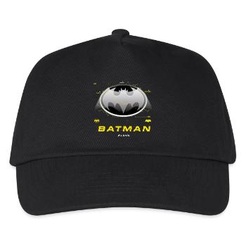 The Flash Klassisches Batman-Logo In Grau - Kinder Basecap - Schwarz - Vorne