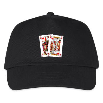 Königin und König der Herzen - Kinder Basecap - Schwarz - Vorne